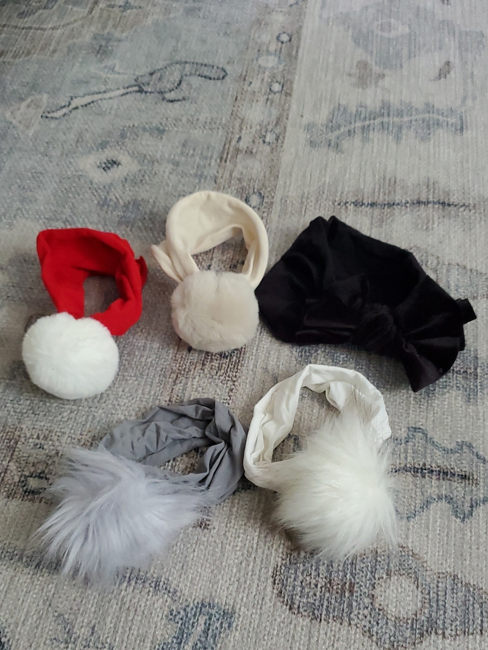 Baby Bling Bows Pom Headband And Velvet Bow Lot- Black, Red, Cream, Gray, White